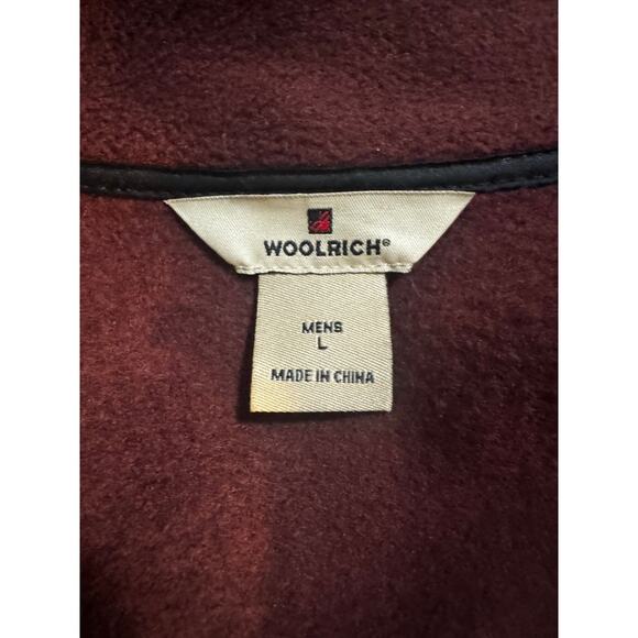 Woolrich Men’s Full-Zip Fleece Jacket — Mulberry Brown — Size L - Picture 6 of 7